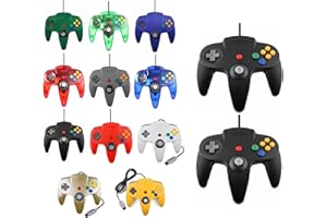 FAIRY TAIL & GLITZER FEE 2 mandos para Nintendo 64 N64, color a elegir, con cable (2 negros)