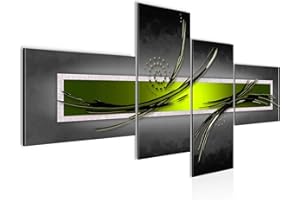 Runa Art resumen Cuadro Moderno - 100% Made In Germany - 0 Gris verde negro 4 Piezas 102542b