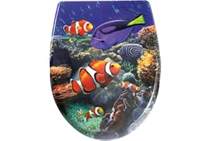 Yelcona WC-Sitz Duroplast,max. Belastung der Klobrille 150 kg Toilettensitz mit Absenkautomatik und Schnellverschluss für die einfache Reinigung, (Nemo)