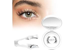 Higu clace Ciglia Finte Magnetiche riutilizzabili con applicatore, Ciglia Finte Magnetiche Naturali, non c'è bisogno di colla magnetica per Ciglia facile da indossare e rimuovere (Set-N)