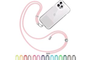 TBOC Cordón Correa Cuerda Universal Colgar Funda Teléfono Móvil en Cuello - Cinta Cadena Colgante con Parche de Plástico - Colgador Lanyard con Enganche Adaptador Llavero Móviles Llaves Accesorios