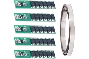 Youmile 5PCS 1S 15A 3.7V 6MOS Lithium Battery Protection Board 18650 Charger Module BMS PCB Protection Board for Li-ion Lithium Battery Cell with Nickel Strip