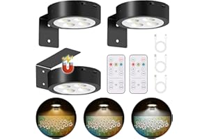 ‎MIOBLUE 3er Pack LED Spot Lampe Drahtlose Deckenstrahler mit Fernbedienung, LED licht Spots,Dimmbar Bilderlampe Bildleuchte,Wiederaufladbare mit 3 Farbtemperaturen,Vitrinenbeleuchtung LED mit Timing Funktion