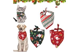 DONGSZQ Foulard pour Chien,3 Pièces Bandana Chien Noel,Ajustable Bandana de Chien Triangle de Noël,pour Petits Chiens et Chats de Taille Moyenne Accessoires de Costume en Noël