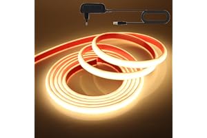 HEGEHE - 12V COB LED strisce al neon [2M, bianco naturale 4000-4500K], IP68 impermeabile, 320 LED/m flessibile FCOB LED Nastri CRI90+, tagliabile ogni 2,5cm, decorazione domestica