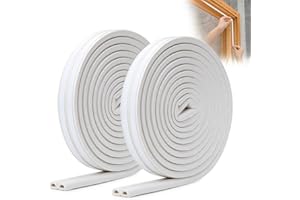YOUSHARES 10M Bande de Joint de Porte D-Profil, Isolation Porte d'entrée Forte Adhérence, Joint d'étanchéité de Porte, Bas de Porte Calfeutrer Fenêtre Anti Froid Bruit Poussière 2 Rouleaux (Blanc)