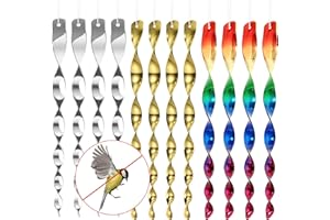 Taozoey Varillas Reflectantes Repelentes de Pájaros, Ahuyentador Palomas, Espiral de Viento Reflectante, Espantapajaros Exterior, Reflectante para Control de Aves, para Balcón Árboles Frutales