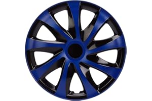 NRM ko249 Tapacubos Draco CS, Negro/Azul, 13 Pulgadas, Juego de 4