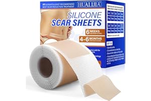 HUALIJIA Silikon-Narbenpflaster, Silikon-Narbenband (4cm x 300cm), Silicone Scar Tape– Hautfreundlich, Atmungsaktiv, Wasserfest