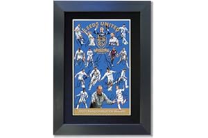 ICONIC PICS LEEDS UNITED 2020 Championship Winners Signed Reproduction Autograph Mounted Photo Print 852 (Black Frame 297 x 210mm), Living Room