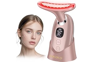 Massaggiatore Viso Lifting Antirughe Elettrico, DOCOCO Doppio EMS Dispositivo di Bellezza Antirughe con 3 Modalità, 45℃ Terapia Lifting Viso, Massaggio Rassodante Viso e Collo