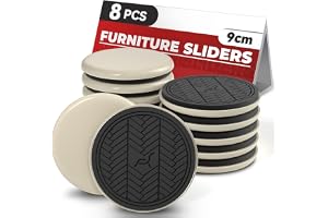 PISAO Möbelglidande matta, 8 stycken – 9 cm – möbelglidare plast | Furniture Sliders för Tunga Möbler, Enkla att Montera, Lämpliga för Mattor, Gör Möbler Lättare att Flytta