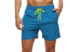 YuKaiChen Men's Swimming Trunks Quick Dry Beach Shorts Casual Running Gym Shorts with Zipper Pockets and Mesh Lining