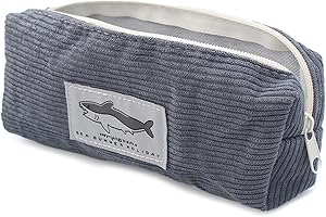 GZQINGYONG 1 Trousse à Crayons en Velours Côtelé,Trousse Ronde de Grande Capacité Trousse Scolaire Trousse Scolaire Velours Cotelé,Trousse Université Fournitures Scolaires et de Bureau pour étudiants-Gris Foncé