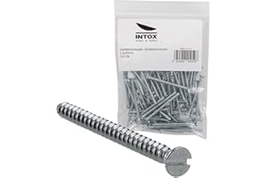 INTOX STEEL & TOOLS INTOX Geräteschrauben für Schalterdosen 3,2x40mm im Beutel 100 Stück Schlitz mit Senkkopf, verzinkt