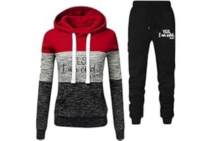 NUSGEAR Pantalon Long Survêtement Ensemble Décontracté Femme Survêtement Ensembles De Sport 2 Pièces Sweat À Capuche Décontracté Pantalon Manches Longues Couleur Unie Yoga Sport Gym Sportswear