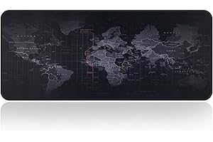 Qisan Alfombrilla de ratón Grandes Teclado Almohadilla de Escritorio con Base de Goma Antideslizante Rectángulo Alfombrilla para ratón-Mapa