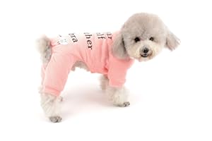 Zunea Petit Chien en Tricot Pyjama Combinaison pour Chiens garçon Fille Chiot Pull Grenouillère Doux avec Doublure en Polaire Animal Domestique Vêtements d'hiver Chaud Coton Tenues pour Temps Froid