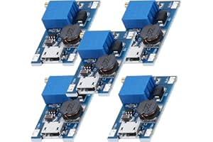 AZ-Delivery 5 x 2A DC-DC Boost Step-Up Converter, MicroUSB - Universal Voltage Regulator, 2V-24V to 5V-28V, for MT3608 - Ideal Voltage Converter and Voltage Stabiliser for a Wide Range of Applications
