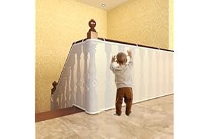 Pinsheng Siatka zabezpieczająca dla dzieci, na balustrady, na balustrady dla dzieci, zabawki, zwierzęta domowe, bezpieczna szyna, siatka ochronna na balkon (118" x 30,7")