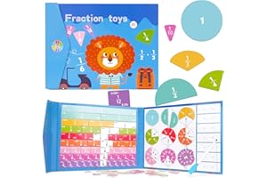 SACEMONTIC Giochi di Matematica educativi, Giocattoli di Matematica Montessori, Kit di scienze educative per la Scuola elementare, Giochi per Imparare Le frazioni, Giocattoli Montessori per 5 6 7 8 9 Anni