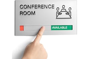 ABUDADA Türschild für Konferenzraum, für Büro, Meeting in Bearbeitung, in Gebrauch verfügbar, Schieberanzeige zeigt an, ob der Raum frei oder besetzt ist