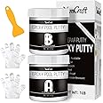 Epoxy Pool Putty - 2 in 1 Underwater or Above Repair Putty for Fixing Leaks, Cracks, Repairing, Filling, Sculpting - 2 Part Epoxy Glue for Metal, Tile, Concrete, Ceramics (Black) - 16oz