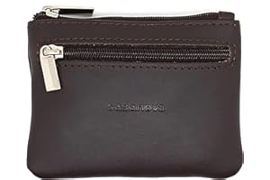 Monedero con 2 Cremalleras para Hombre con Argolla para Llave | Piel Ubrique | Hechas a Mano en Cuero | 10012 Marron