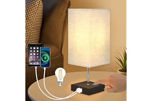 Glitzerlife Lampa stołowa Touch USB - Lampka nocna czarna E27 Akumulator Vintage z funkcją ładowania Ściemniana do dekoracji sypialni, stolika nocnego, prezentu, jadalni