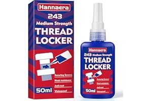 HANNAERA Schraubensicherung Mittelfest 50ml, Hitzebeständig Schraubenkleber, Locktight Schraubensicherungskleber für Verhinderung des Sturzes von Schrauben und Rostschutz THREAD LOCKER