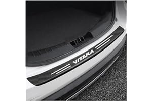 GENERIC Car Carbon Fiber Rear Bumper Protector Strip for Suzuki Vitara，Auto Rear Trunk Door Sill Guard Sticker Plate Accessories