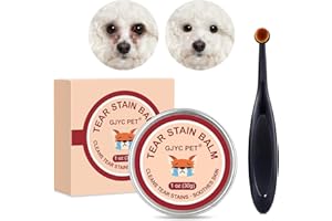 GJYC PET Bálsamo Natural para Eliminar Manchas de Lágrimas + Cepillo de Precisión – Cuidado Ocular Suave y Eficaz para Perros y Gatos, 30 g