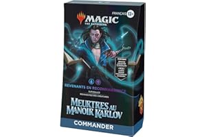 MAGIC THE GATHERING Deck Commander Magic: The Gathering Meurtres au manoir Karlov - Revenants en reconnaissance (deck de 100 cartes, booster collector échantillon de 2 cartes + accessoires)(Version Française)