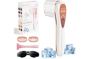 ofottofo IPL Epilatore Luce Pulsata con Funzione Ghiaccio, 3-in-1 HR/SC/RA Epilatore Laser, 9 Livelli di Energia Regolabile Silk Epil Luce Pulsata per Donna Uomo Corpo Viso Bikini