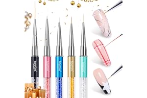 BEETLES GEL POLISH Beetles Nagel Art Liner Pinsel Set, 5 Stück Nagelpinsel für Nagellack Malerei-Nail, Professionel Gelpinsel für zu Hause DIY Maniküre