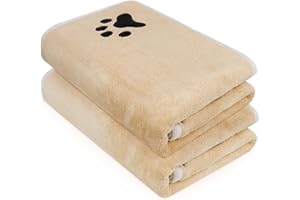 LAAMSAMLING 2er Set Hunde Handtuch extra saugfähig, Hundehandtücher aus Mikrofaser, Weich, Langlebig und Schnell Trocknend - Ideal für Kleine, Mittelgroße & Große Hunde