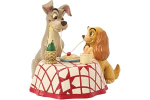 Disney Traditions dam och tramp spaghetti scen LED-statyett