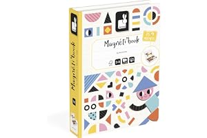 Janod - Magnéti'Book Moduloform - Magnetiskt pedagogiskt spel 85 magneter + 30 modeller - FSC-kartong barnleksak - utveckla skicklighet och fantasi - från 3 år