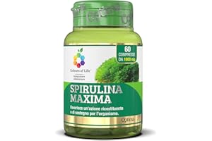 Colours of Life Spirulina Maxima - Integratore di Spirulina - Azione Ricostituente e di Sostegno per l'Organismo - Vegano e Senza Glutine, 60 Compresse