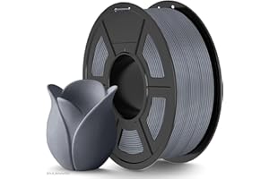 ‎TECBEARS TECBEARS Matowy filament PLA, szary, 1 kg, do szybkiego drukowania 3D, o matowym wykończeniu, do prędkości 0–600 mm/s, z tolerancją wymiarową ±0,02 mm
