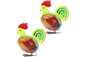 ‎TOYANDONA TOYANDONA Kinder Aufziehspielzeug Blech Tiere Aufziehtiere: 2 Stücke Huhn Hahn Figur Metall Aufziehfiguren Blechspielzeug zum Aufziehen Uhrwerk Wind Up Spielzeug Ostern Mitgebsel Geschenke Tischdeko