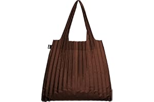 LOQI PLEATED Cocoa återvunnen väska, BRUN, L