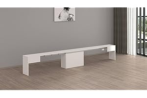 Dmora – Banco Ubertino, Asiento para Mesa de Comedor, Banco Individual Extensible, 290 x 25 x 45 cm, Color Blanco Brillante