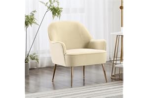 INMOZATA Beige Tub Chair Velvet Dining Armchair Arm Rest Occasional Chairs for Living Room Bedroom Lounge