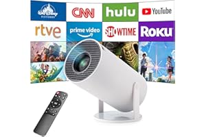 ASTARAMA Proiettore Portatile,4K Mini Proiettore Videoproiettore con Android 11,Correzione Trapezoidale Automatica,2.4/5G WiFi Bluetooth 5.0,Rotazione di 180 Gradi. Compatibile con il Telefono/PC/laptop