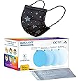 QUARANT Meltblown - Dual SMMS Fabric 4 Ply Designer Protective Face Mask with Nose Clip and Reusable Travel Pouch, Fashion That's Safe (Stary Night, Pack of 50) for Unisex