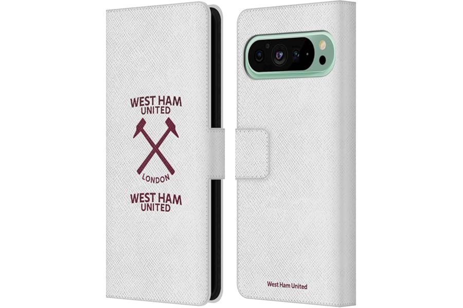 Head Case Designs Officially Licensed West Ham United FC Logo Hammer Marque Kit Leather Wallet Case Compatible With Google Pixel 9 Pro XL