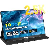 Yodoit Portable Monitor Portable Monitor 15.6 Display IPS Monitor UHD 4K con tipo C USB e altoparlanti integrati con monitor di copertura intelligente compatibile con PC, laptop, MacBook, Xbox