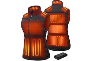 TODWARM Beheizbare Weste Damen mit Powerbank 16000 mAh, 15 Heizzonen Heizweste Damen Smart Heating Leicht Wärmeweste