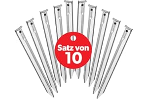 Viirkuja Zeltheringe 30cm - Stahl Zeltheringe für Hartboden - Stabile und sichere Sturmnägel - V-Grip Profil für weichen Sand - Robuste Outdoor-Ausrütung für Camping oder Erkundungen - 10 Stück